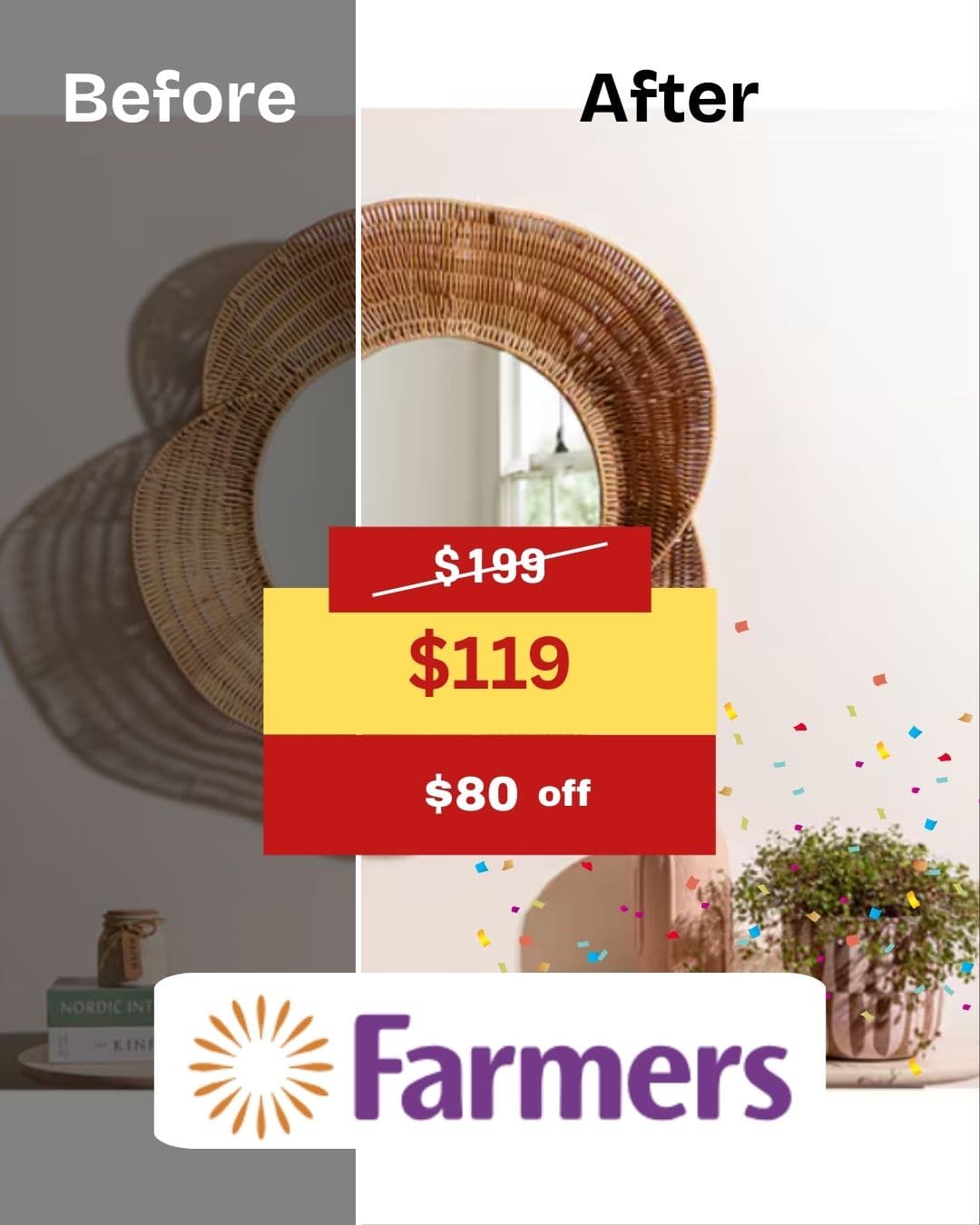 product price before and after